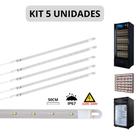 KIT 5 Barra LED 10W 50cm Geladeira Expositora Freezer 220V IP67 6500K