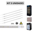 KIT 5 Barra LED 20W 100cm Geladeira Expositora Freezer 110V IP67 6500K
