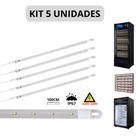 KIT 5 Barra LED 20W 100cm Geladeira Expositora Freezer 220V IP67 6500K