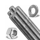 Kit 5 Barras Roscadas Inox + 50 Porcas + 50 Arruelas