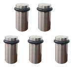 Kit 5 Batedor Amortecedor De Porta Inox Padrão Hotel 5cm