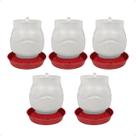 Kit 5 Bebedouro Para Aves Plastico Com Rosca 7,5 litros