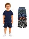 Kit 5 Bermuda Tactel Estampada Infanto Juvenil Para Meninos