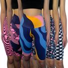Kit 5 Bermudas Femininas Justas Cós Cintura Alta Estampas Sortidas Suplex Pp Ao Plus Size