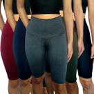 Kit 5 Bermudas Femininas Justas Cós Cintura Alta Lisas Cores Sortidas Suplex Pp Ao Plus Size