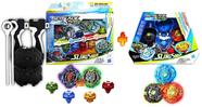 Kit 5 Beyblade Burst Slingshock Kit Mestre + Elemento X + 2 Lançador