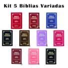 Kit 5 Biblias Sagrada Letra Gigante Luxo Popular Variadas - Com Harpa - RC
