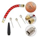 Kit 5 Bicos Agulha Para Encher Bola E Mangueira Adaptadora Para Bomba De Ar Manual Universal Full
