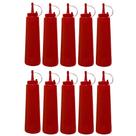 Kit 5 Bisnaga Pote Plástico Para Ketchup 400ml Com Tampa