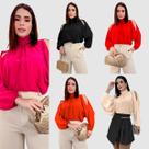 Kit 5 Blusa Gola Alta Feminina Inverno Bata Manga Bufante Kit 5 Blusa Gola Alta Feminina Inverno Bata Manga Bufante