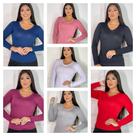 Kit 5 Blusas Femininas Gola Alta Segunda Pele Manga Longa inverno