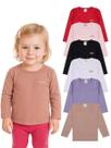 Kit 5 Blusas Manga Longa Infantil Bebê Menina Algodão Lisa conforto para bebês