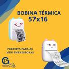 Kit 5 Bobina Térmica 57mm Não Adesivo Branco / Rolo Para Mini Impressora Portátil