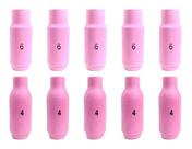 Kit: 5 Bocal Ceramico Para Tocha Tig 10N48 Nº6 + 5 Bocal Ceramico Para Tocha Tig 10N50 Nº4