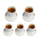 Kit 5 Bocal Simples Fixo de Teto Soquete Plástico Branco E27 Kit 5 Bocal Simples Fixo de Teto Soquete Plástico Branco E27