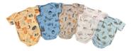 Kit 5 Bodies M/curta Bebê Menino Caneladinho Estampado Alyaht -