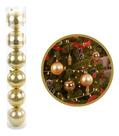 Kit 5 Bolas Bolinhas Dourado 8cm Decoração Natal Enfeite Dourado Liso