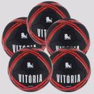 Kit 5 Bolas Vitória Estádios 24 Campo Preta e Vermelha