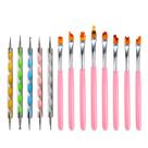 Kit 5 Boleadores Duas Pontas + 8 Pinceis Nail Art Flores