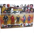 Kit 5 Bonecos Super Heróis Dc Marvel Homem Aranha Deadpool
