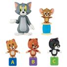 Kit 5 bonecos tom e jerry desenho takara tomy pvc