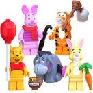 Kit 5 bonecos ursinho pooh tigrao leitao abel bisonho blocos de montar