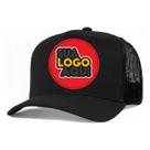 Kit 5 Bonés Personalizados DTF Trucker Redinha Tela Aba Curva Cor:PretoTamanho:Único