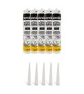 Kit 5 Borracha Silicone Acético 256g Para Reparo Manutenção Uso Geral