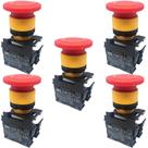 Kit 5 Botão Botoeira De Emergência Margirius Cogumelo Gira P/soltar Com 1NF Kit 5 Botão Botoeira De Emergência Margirius Cogumelo Gira P/soltar Com 1NF