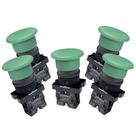 Kit 5 botão emerg plast lk2-ec31 sem trava vd 1na lukma