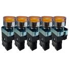 Kit 5 botao puls metal lk2bw3561 amarelo lumin 220v 1na lukm Kit 5 botao puls metal lk2bw3561 amarelo lumin 220v 1na lukm