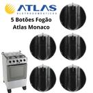 Kit 5 Botões De Fogão Manipulos Fogão Atlas Monaco Tropical 4 Bocas