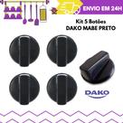 Kit 5 Botões Manípulo Fogão Dako Modelo Mabe Preto