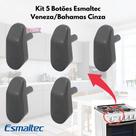 Kit 5 Botões Manipulo P/ Fogão Esmaltec Veneza/Bahamas Cinza