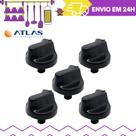 Kit 5 Botões Manípulos Fogão Atlas Fastcook 4 Bocas
