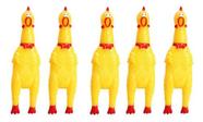 Kit 5 Brinquedos Pet Mordedor Borracha Frango Galinha para cães cachorros Pets - Pequeno