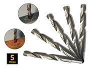 Kit 5 Brocas Aço Rápido Para Metais 17mm Mtx