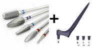 Kit 5 Brocas Tungstênio Unhas Gel + Cortador Artesanal 360º