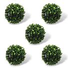 Kit 5 Buchinho Topiaria Bola Grama Artificial Decorativa 12cm