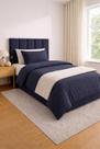 kit 5 cabeceira modulado mdf quadrado cama em azul marinho