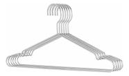 Kit 5 Cabides Ferro Pendurar Roupa Adulto Camisa Camiseta Prateado Kit 5 Cabides Ferro Pendurar Roupa Adulto Camisa Camiseta Prateado