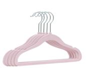 Kit 5 cabides infantil bebê em veludo para vestidos camisas