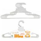 Kit 5 Cabides Infantil Branco Organizador De Roupinhas Para Bebê Reforçado Antideslizante