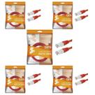 Kit 5 Cabo De Rede Patch Cord Cat6 Ftp Blindado 2M Vermelho