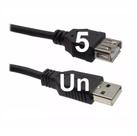 Kit 5 Cabo Extensão Usb 1.8 Metros 2.0 Extensor Macho Fêmea