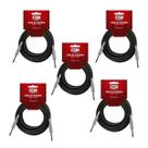KIT 5 Cabo Guitarra P10/P10 5 Metros MXT