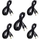 Kit 5 cabo p2 + p2st 1,8m preto
