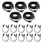 Kit 5 Cabo RCA 5 Metros + 10 Cabo Y 2 M 1 F Modulo Som Áudio