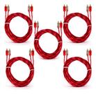 Kit 5 cabo rca cristal matte 1m e-tech injetado para som automotivo Kit 5 cabo rca cristal matte 1m e-tech injetado para som automotivo