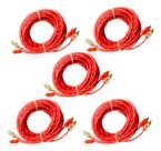 Kit 5 cabo rca cristal matte 5m e-tech injetado para som automotivo Kit 5 cabo rca cristal matte 5m e-tech injetado para som automotivo